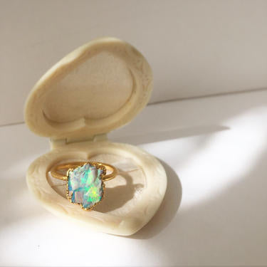Emerald Blue Opal Ring
