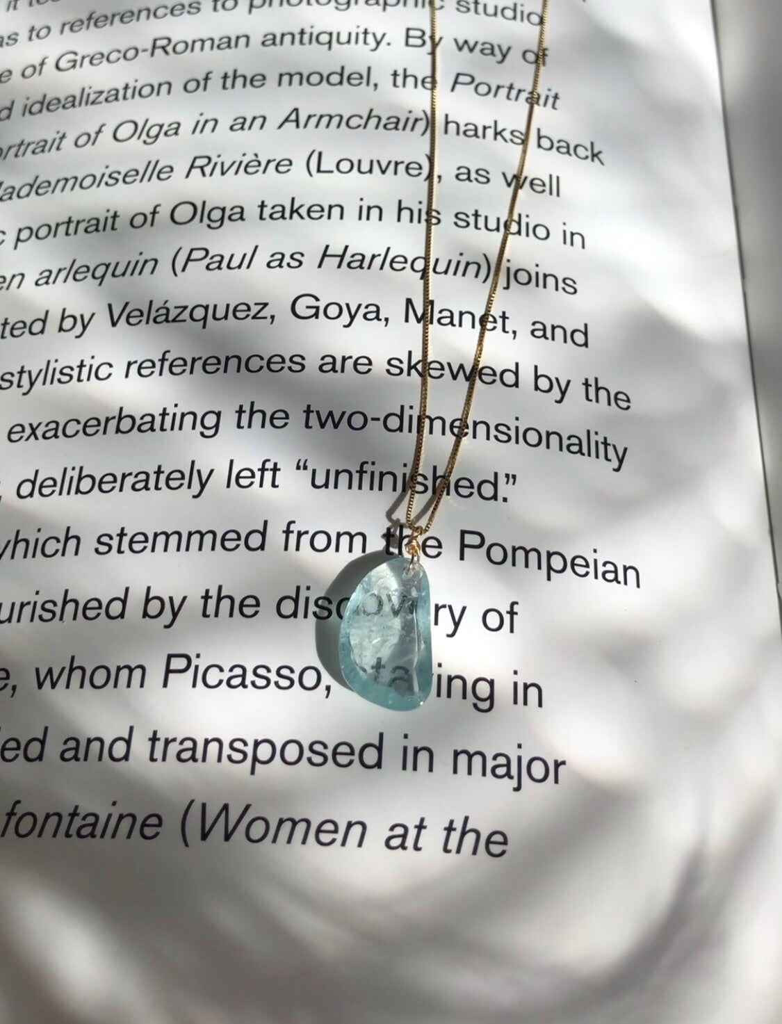 Rose Cut Aquamarine Necklace