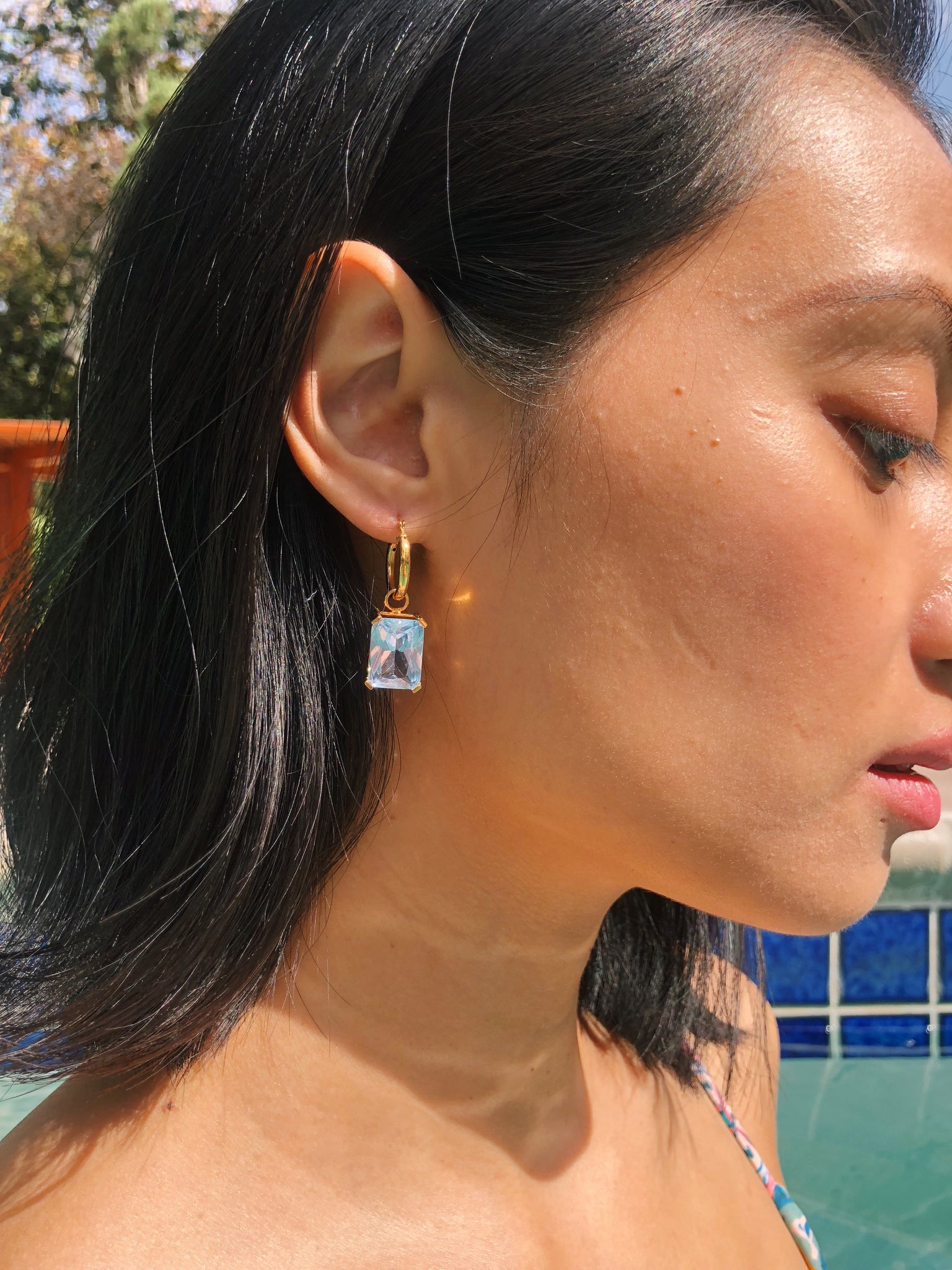 Aqua Blue Droplet Earrings