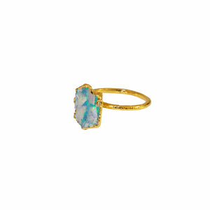 Emerald Blue Opal Ring