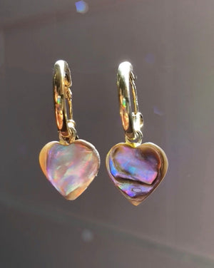 Seashell heart earrings