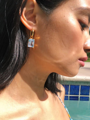 Aqua Blue Droplet Earrings