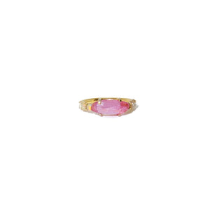 Rose cut candy ruby × opal ring